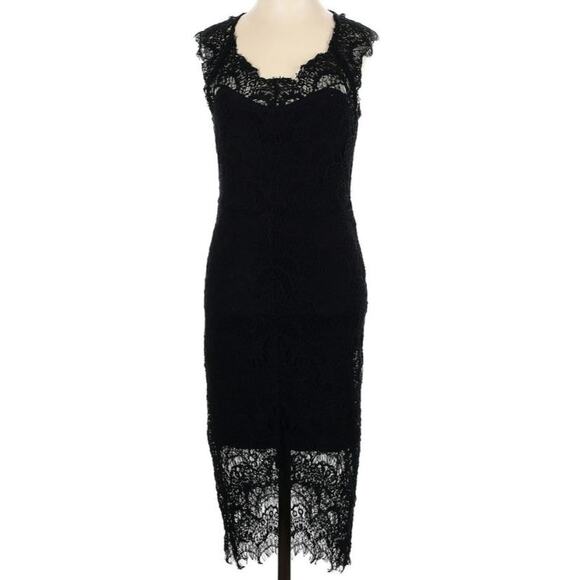 Free People Peekaboo Black Lace Midi Dress - Picture 2 of 5